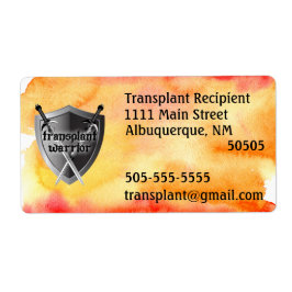 Adressetikett för transplantationsskydd fraktsedel