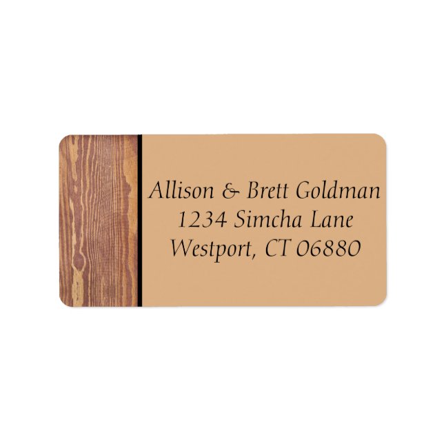 Adressetikett för träpaneler (Framsidan)