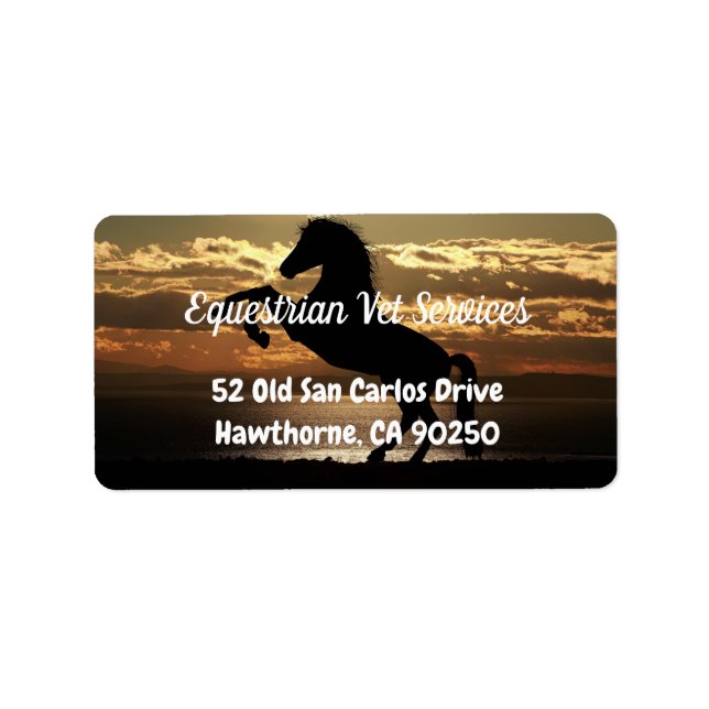 Adressetikett för vacker häst (Framsidan)