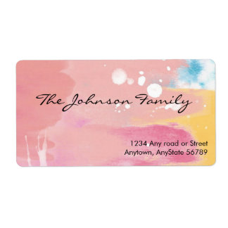 Adressetikett för vattenfärger fraktsedel