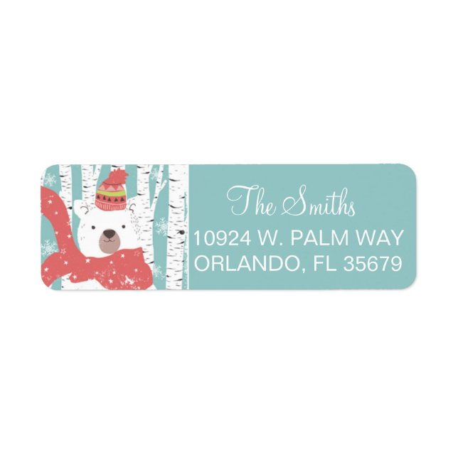 Adressetikett för vinterpärmens returadress returadress etikett (Framsidan)