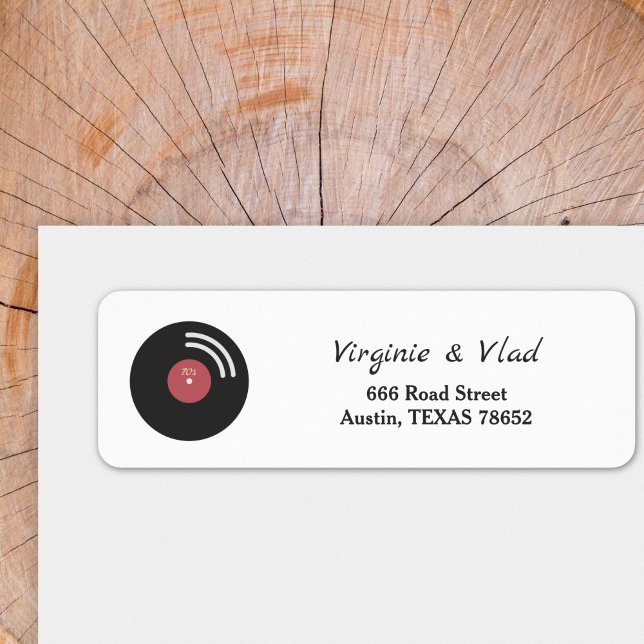 Adressetikett för vinylpostreturadress returadress etikett (Vinyl Record Return Address Label)
