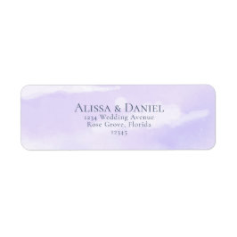 Adressetikett för Watercolor Lilac Night Himlar Returadress Etikett
