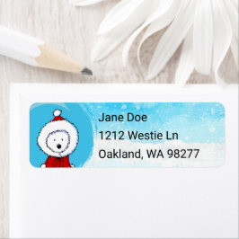 Adressetikett för Westie julretur Returadress Etikett