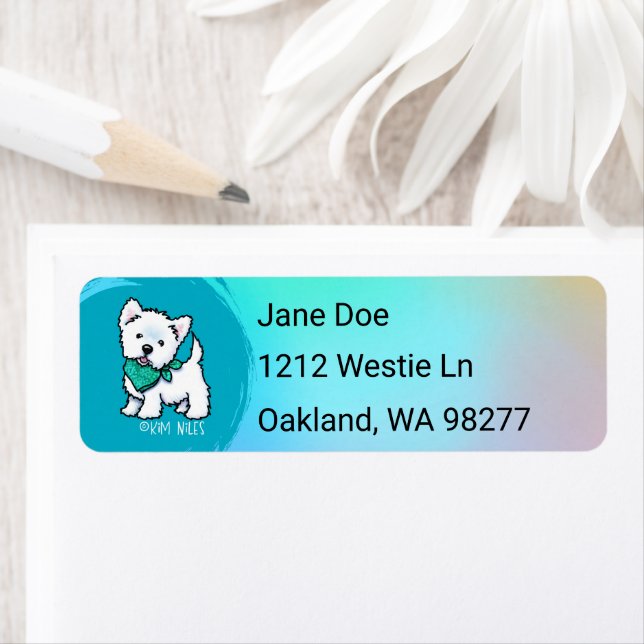 Adressetikett för Westie Swash Return-adress Returadress Etikett (Insitu)