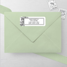 Adressetikett för Wildblomma Blommigt Ram Bröllop Returadress Etikett