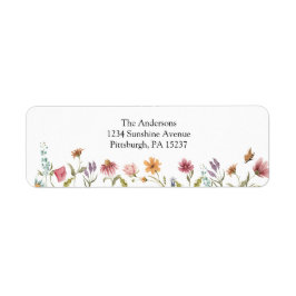 Adressetikett för Wildblomsblooms returadress Etikett
