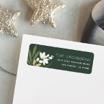 Adressetikett för Winter Greenery Return Returadress Etikett<br><div class="desc">Elegantens botaniska returetiketter för helgdagskorten eller den dagliga korrespondensen har en rik hunters grönt som är försedd med botaniska sprickor av grönt,  löv,  löv och vitlök av dalen-blommorna. Designad för att matcha vår Winter Greenery-helgdag.</div>