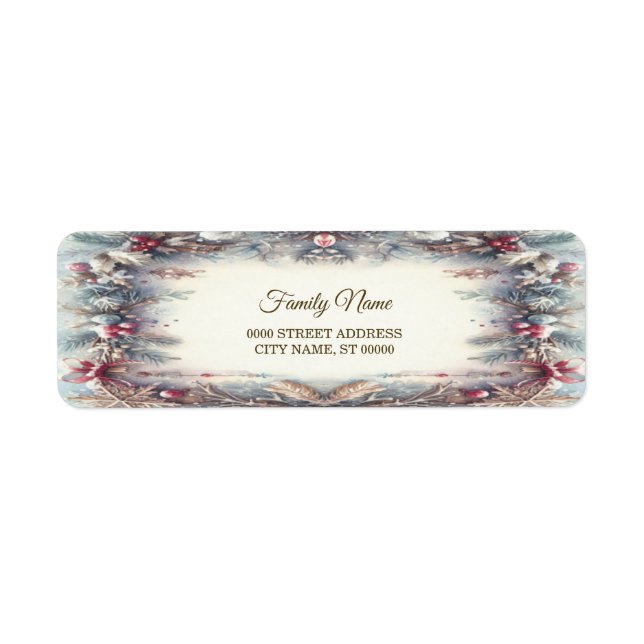 Adressetikett för Winter Ram Helgdag Return Returadress Etikett (Framsidan)