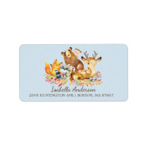 Adressetikett för Woodland Animals Baby Shower