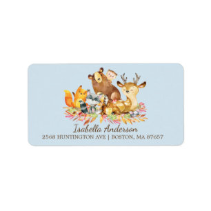 Adressetikett för Woodland Animals Baby Shower