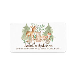 Adressetikett för Woodland Animals Baby Shower