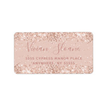 Adressetikett Girly Ro Guld Glitter