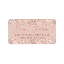 Adressetikett Girly Ro Guld Glitter