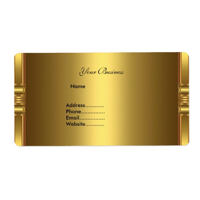 Adressetikett Guld På Guld Fraktsedel (Framsidan)