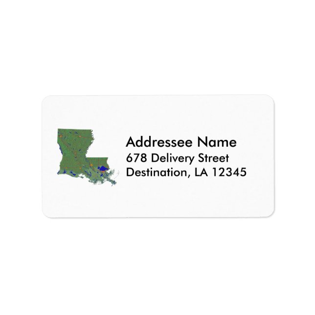 Adressetikett Louisiana Karta (Framsidan)