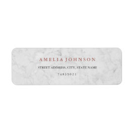 Adressetikett Marble Faux Ro Guld Returadress Etikett