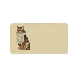 ADRESSETIKETT MED VINTAGE CAT