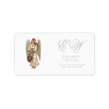 ADRESSETIKETT MED VINTAGE CHRISTMAS ANGEL