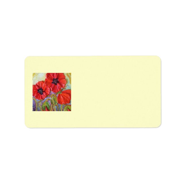 Adressetikett Paris Red Poppies II (Framsidan)