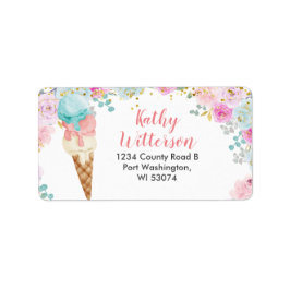 Adressetikett Pastel glass blommigt Baby Shower