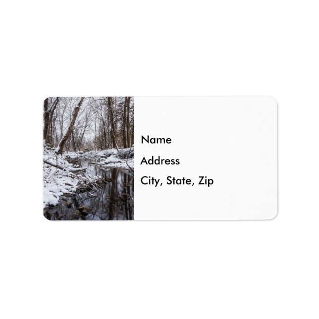 Adressetikett Riverside Snö (Framsidan)