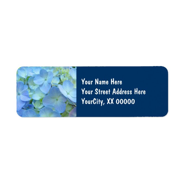 Adressetiketter anpassningsbar Blue blommigt Hydra Returadress Etikett (Framsidan)