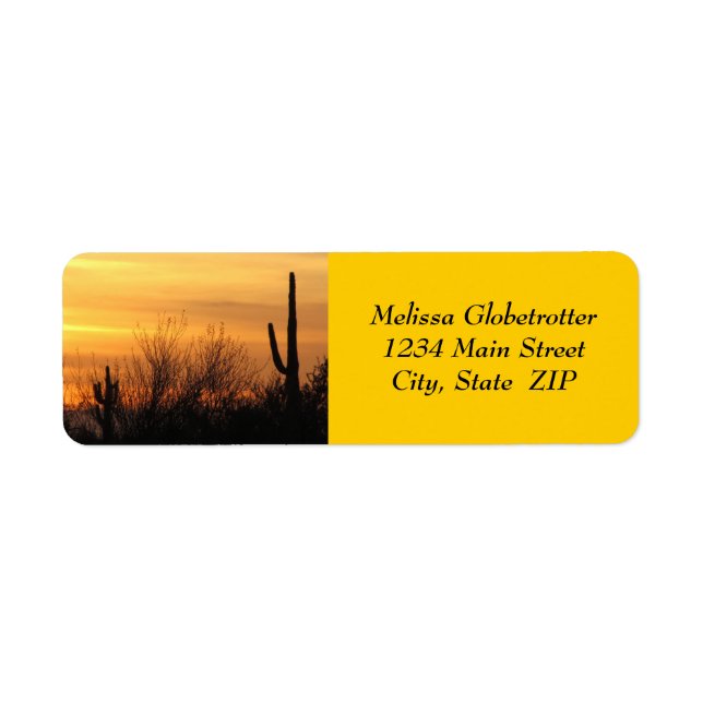 Adressetiketter—Arizona Sunset-3 Returadress Etikett (Framsidan)