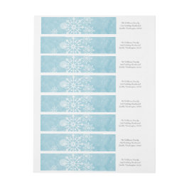 Adressetiketter av Blue Snowflake Swirls Etikettband