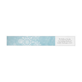 Adressetiketter av Blue Snowflake Swirls Etikettband