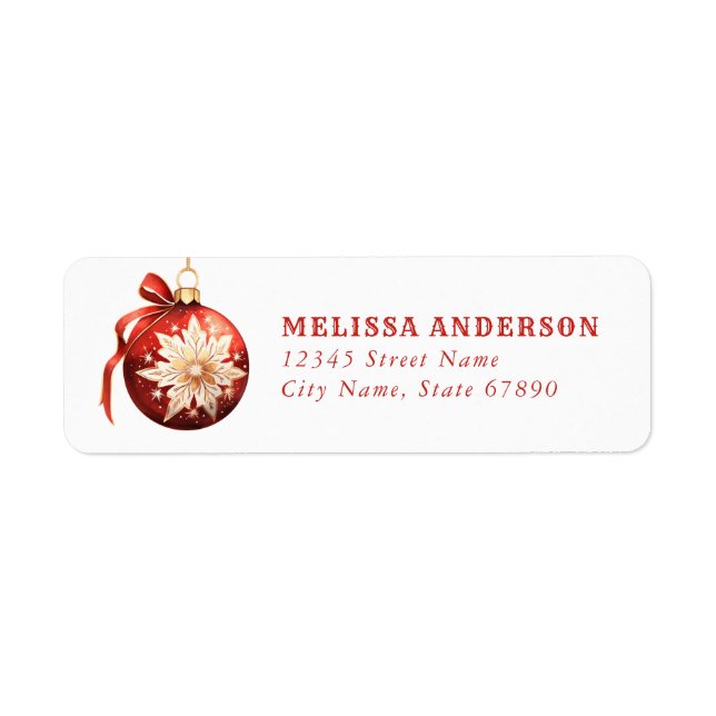 Adressetiketter av röd julklapp returadress etikett (Framsidan)