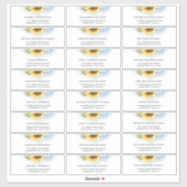 Adressetiketter av solrosblå gäst Namn Klistermärken