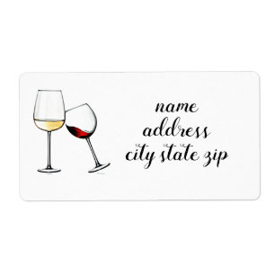 adressetiketter AV TOASTING VIN GLASSES Fraktsedel