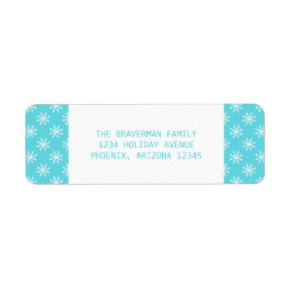 Adressetiketter av Turkos Simple Snowflake-Helgdag Returadress Etikett