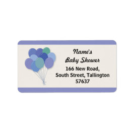Adressetiketter BALLOONS Baby Shower Pop Blue Boy