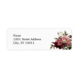 Adressetiketter Burgundy & Bouquet Returadress Etikett