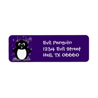 Adressetiketter - Evil Penguin Returadress Etikett