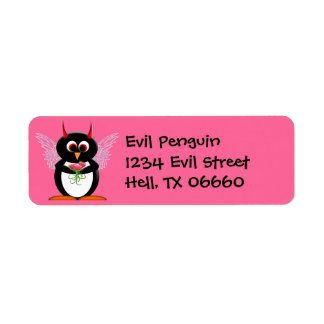 Adressetiketter - Evil Penguin Returadress Etikett