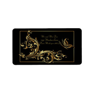 Adressetiketter/fjäril- och trådliner adressetikett