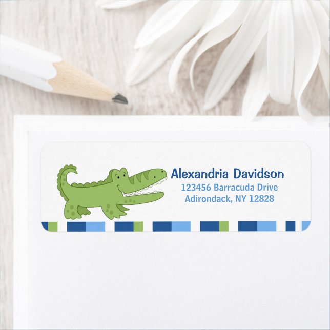 Adressetiketter för Alligator-Anpassningsbar - Grö Returadress Etikett (Alligator Return Address Labels)