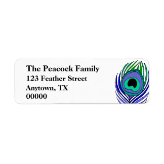 Adressetiketter för Anpassade av peacock Feather Returadress Etikett