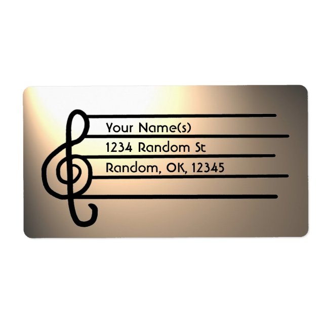 Adressetiketter för anpassade av treble Clef Fraktsedel (Framsidan)