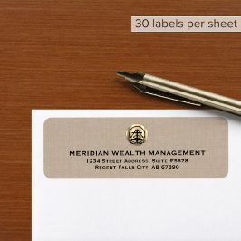 Adressetiketter för anpassningsbar Beige Linen Pri Returadress Etikett