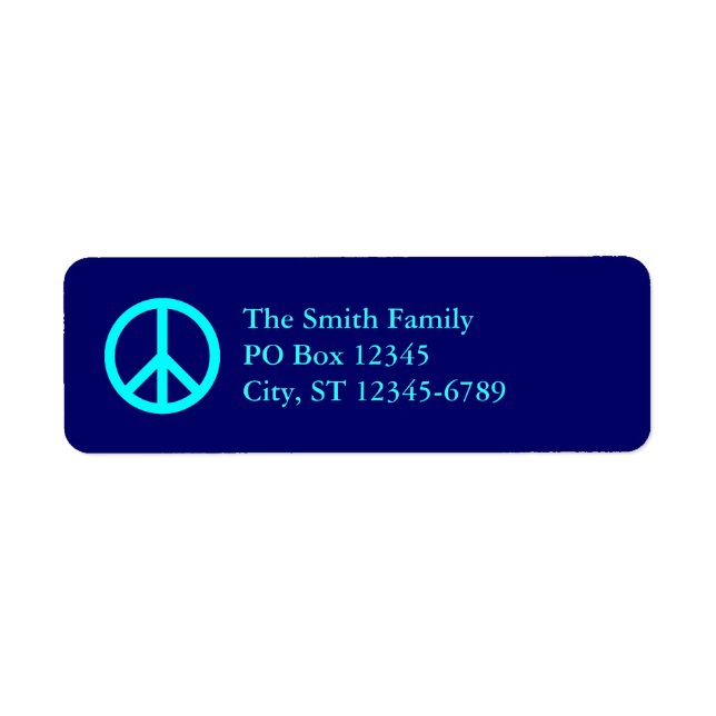 Adressetiketter för Aqua Peace Symbol Returadress Etikett (Framsidan)