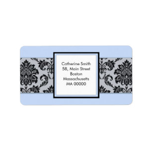 Adressetiketter för Black and Tiffany Damask