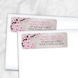 Adressetiketter för Blommar av Rustit Rosa Cherry Returadress Etikett