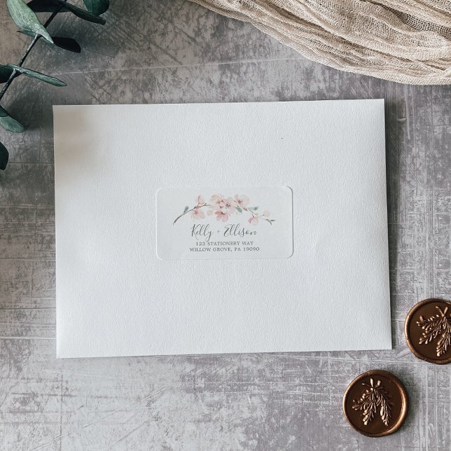 Adressetiketter för Blommarna Vår Cherry Bröllop O (Skapare uppladdad)