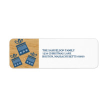 Adressetiketter för Blue Rustic Presenter Helgdag