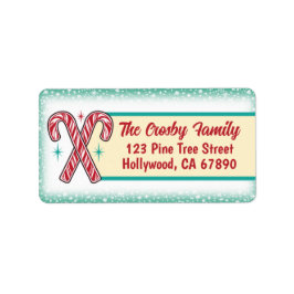 Adressetiketter för Candy cane-julkort 2