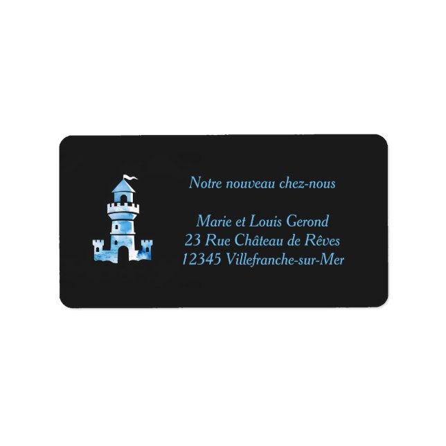 Adressetiketter för Castle Watercolor Art Personli (Framsidan)